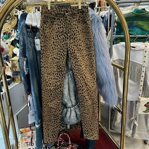 Good American, leopard skinny jeans, Tobi brown color